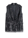 Brunello Cucinelli Women's Dazzling Embroidery Vest In Crispy Silk In Grey