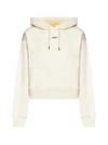 Jacquemus Cotton Cropped Grosgrain Logo Hoodie In Beige