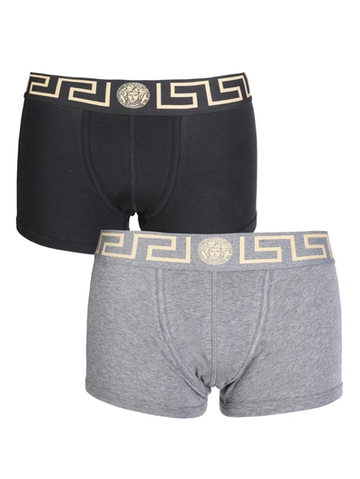 VERSACE VERSACE PACK OF TWO BOXER SHORTS WITH GREEK