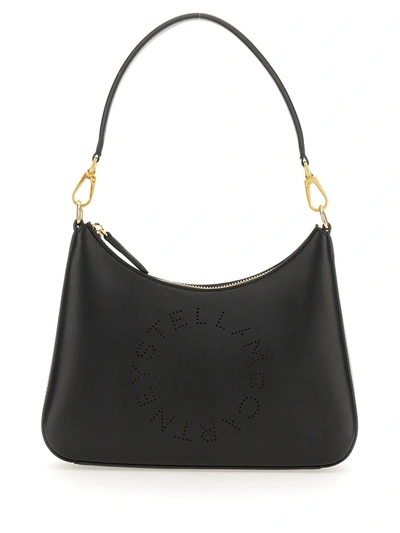 Stella Mccartney Small Logo Shoulder Bag In Nero