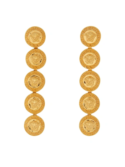Versace Gold Tribute Medusa Drop Earrings