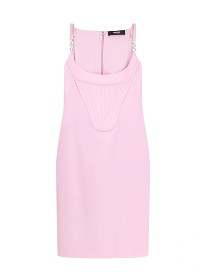 Versace Corset Midi Dress In Pink