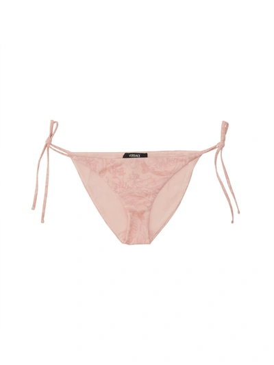 Versace Baroque Print Bikini Bottom In Pink