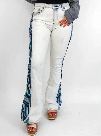 Driftwood Farrah Embroidered Flare Jean In White