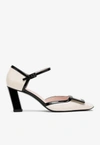 Roger Vivier Women's Cream/black Patent Leather Mary-jane Pumps | Size 39.5 | Rvw71335990d1p In White