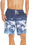 MICROS MARBLED WATERS BOARD SHORTS<BR />