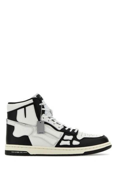 Amiri Man Two-tone Leather Skel Trainers In Multicolor