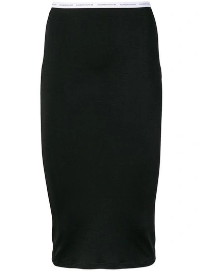Alexandre Vauthier Jersey Pencil Skirt In Black