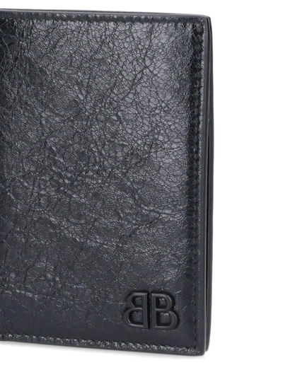 Balenciaga Bi-fold Wallet Monaco In Black