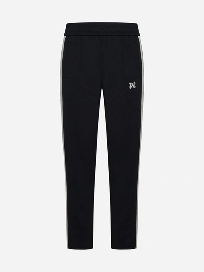 Palm Angels Monogram Track Pants In Black Off White