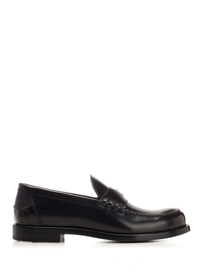 Givenchy Brushed Leather Loafers In Black