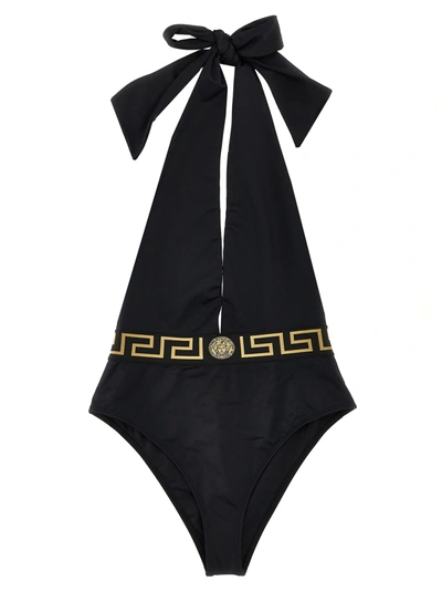 Versace Lycra Vita One Piece Swimsuit In Black