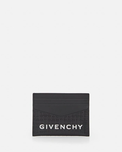 Givenchy Black 4g Leather Card Holder With Logo