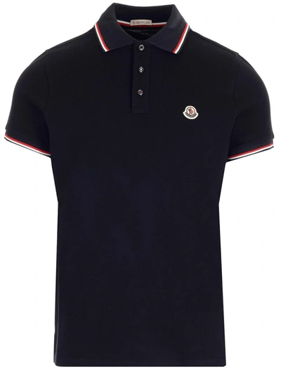 Moncler Slim Fit Polo Shirt In Blu