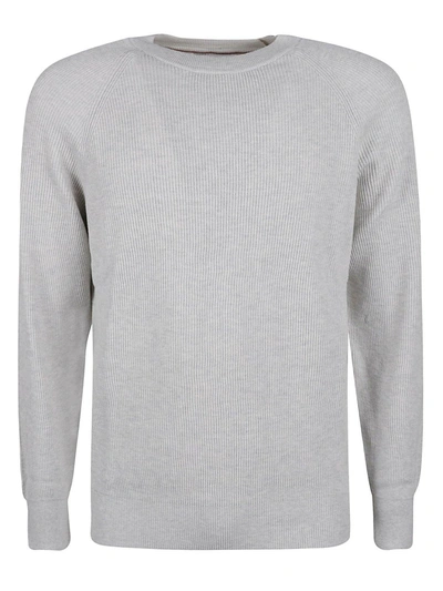 Brunello Cucinelli Ribbed Crewneck Sweater In Grey