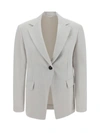 Brunello Cucinelli Linen And Cotton Blazer In Gesso