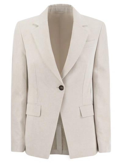 BRUNELLO CUCINELLI BRUNELLO CUCINELLI COTTON AND LINEN JACKET