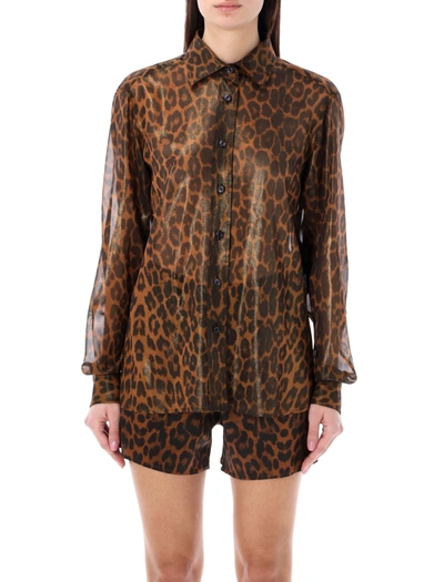 Tom Ford Leo Gerogette Shirt In Brown