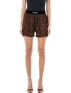 Tom Ford Velvet-trimmed Leopard-print Silk-blend Satin Shorts In Leopard