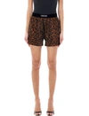 Tom Ford Velvet-trimmed Leopard-print Silk-blend Satin Shorts In Leopard