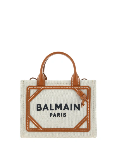 Balmain B-army Handbag In Naturel Marron