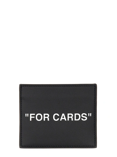 Off-white Leather Cardholder In Nero