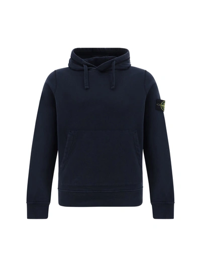 Stone Island Hoodie In Navy Blue