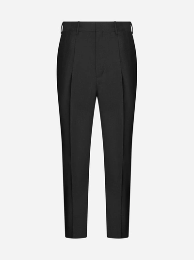 Prada Mohair And Wool Trousers In Nero