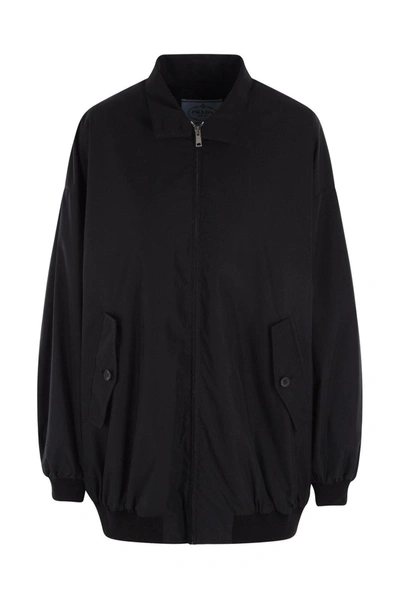 Prada Zip-up Long-sleeved Jacket In Nero
