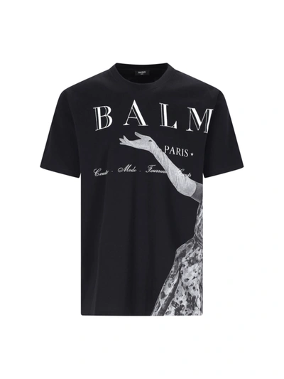 Balmain T-shirt In Egp Noir Multi Gris