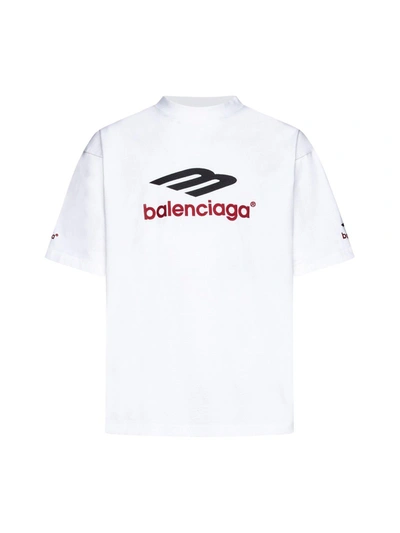 Balenciaga 3b Icon Printed Large-fit T-shirt In White