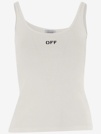 OFF-WHITE OFF-WHITE STRETCH COTTON TANK TOP WITH LOGO