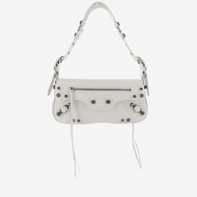 Balenciaga Le Cagole Small Leather Shoulder Bag In White