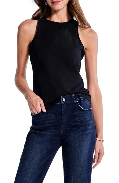 Nic + Zoe High Neck Perfect Tank In Black Onyx