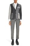 Thom Browne Giacca In Lana Multicolor Donna In Dark Grey