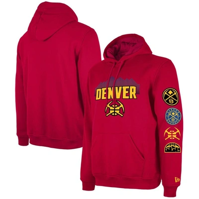 New Era Men's  Red Denver Nuggets Big And Tall 2023/24 City Edition Jersey Pullover Hoodie