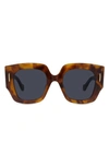 Loewe Anagram Acetate Square Sunglasses In Blonde Havana / Blue