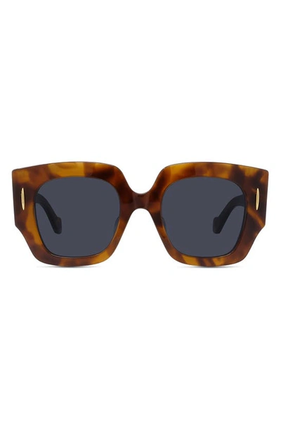 Loewe Anagram Acetate Square Sunglasses In Havana/gray Solid