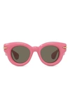Loewe Inflated Pantos Acetate Round Sunglasses In Shiny Pink / Brown