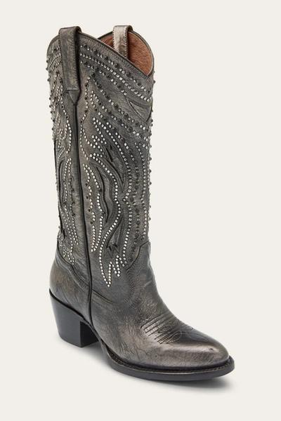 The Frye Company Frye Shelby Studded Tall Boots In Dark Pewter