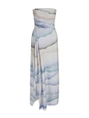 Giorgio Armani Abstract-pattern Silk Dress In Blue