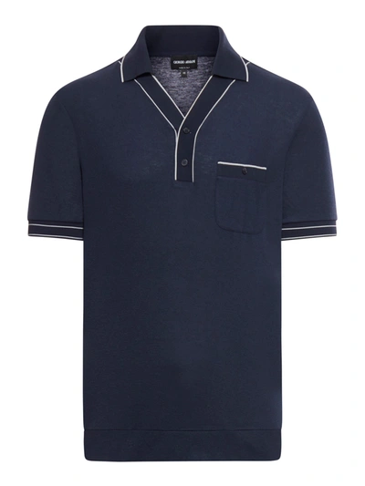 GIORGIO ARMANI POLO SHIRT WITH CONTRASTING PROFILES