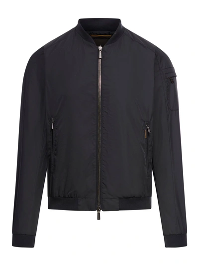 Moorer Zip-up Bomber Jacket In Black