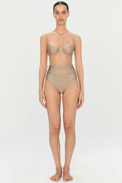 Jonathan Simkhai Constantine Bikini Top In Driftwood