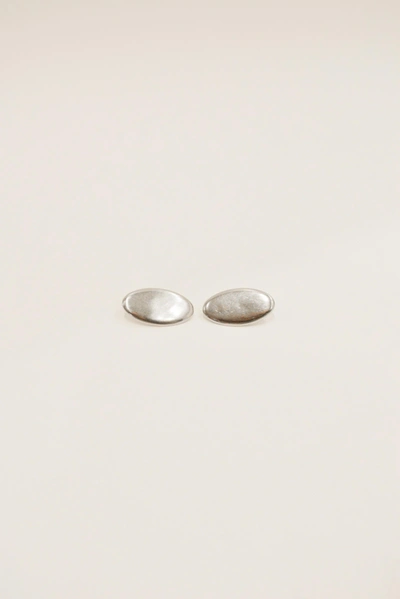 Jonathan Simkhai Iris Egg Earrings In Cool Silver