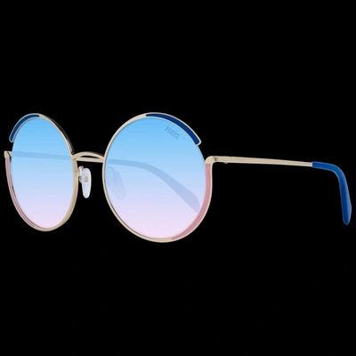 Emilio Pucci Gold Women Sunglasses In Blue