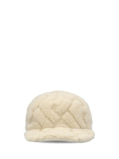 Fendi Allover 3d Effect Baseball Cap In Avorio