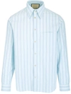 GUCCI GUCCI STRIPED COLLARED LONG-SLEEVE SHIRT