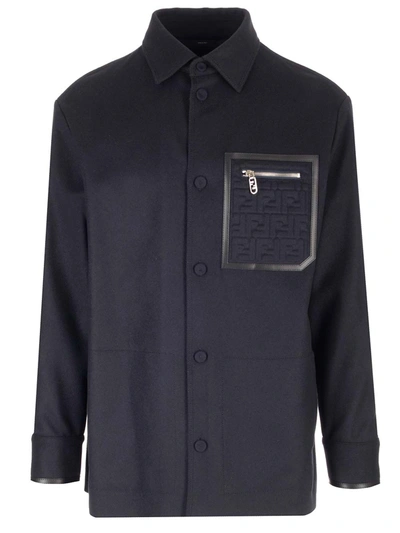 Fendi Navy Blue Cashmere Jacket