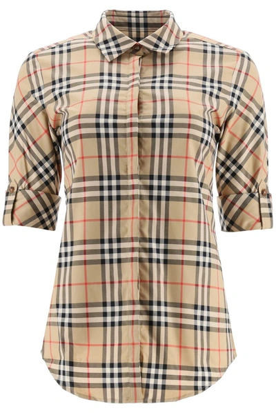 Burberry Vintage Checked Short-sleeved Shirt In Beige